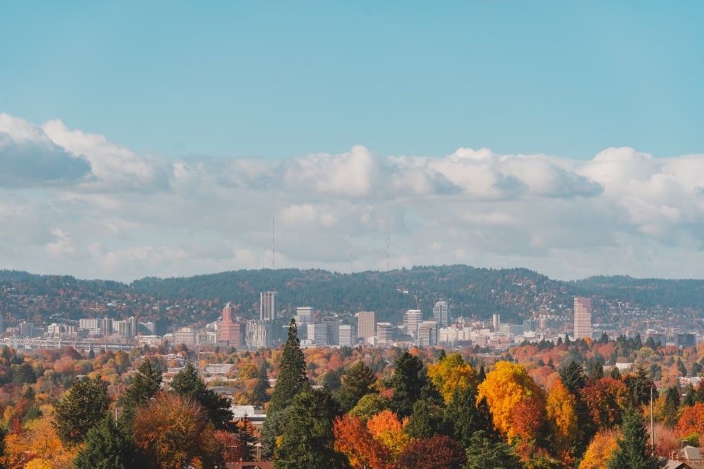 aerial view of portland orgeon