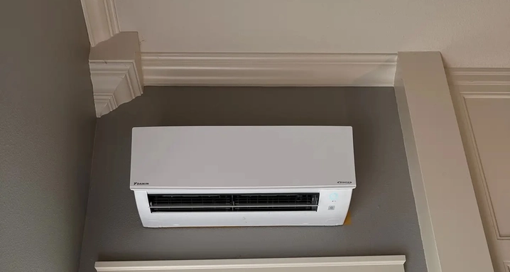 Indoor ductless AC unit in Portland for improving upstairs comfort and cooling airflow.